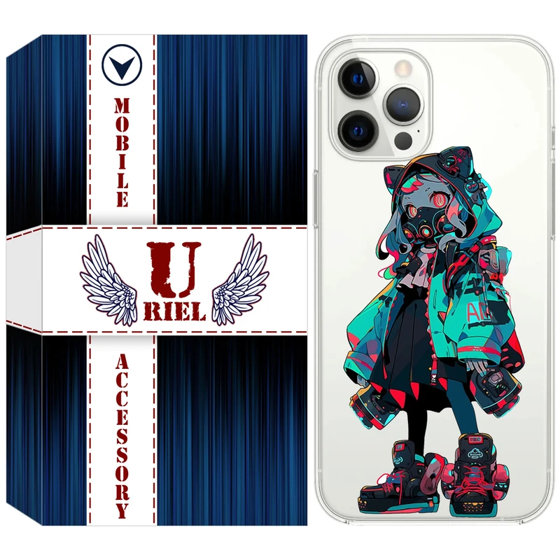 کاور یوریل قاب مدل Clear کد 58 طرح دختر گربه ای مناسب برای گوشی موبایل اپل iPhone 12 Pro Max