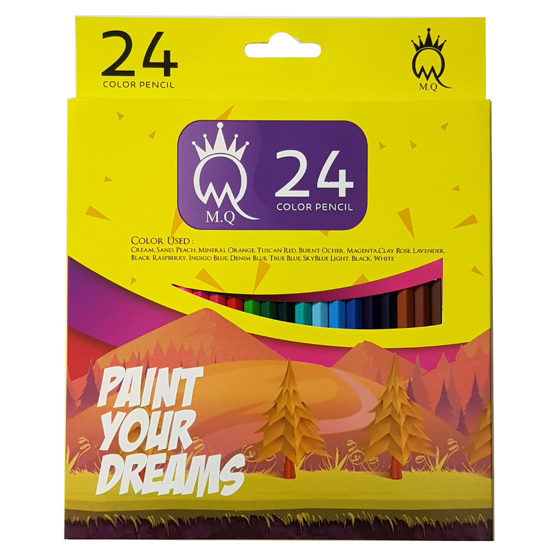 مداد رنگی 24 رنگ ام کیو مدل M.Q.24