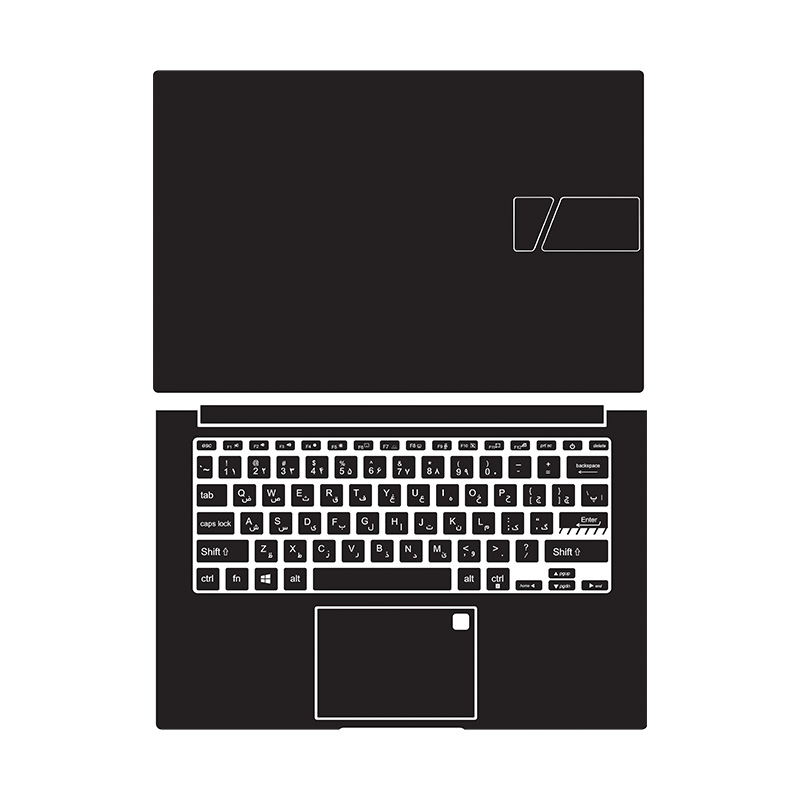 برچسب محافظ لپ تاپ توییجین و موییجین کد 01 مناسب برای لپ تاپ ایسوس Vivobook 14 X1404V به همراه برچسب حروف فارسی کیبورد