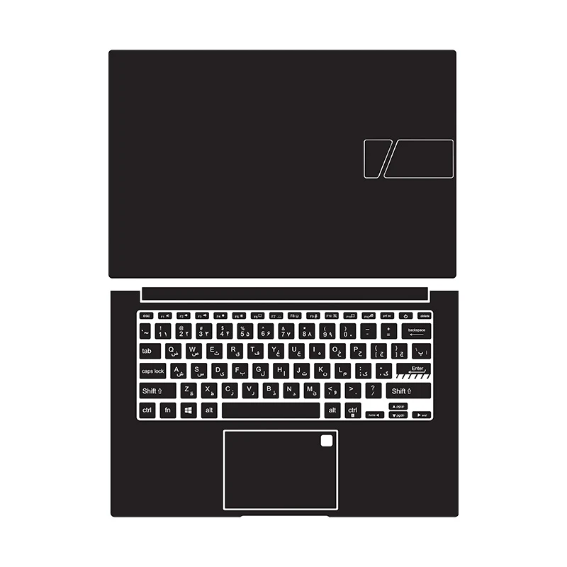 برچسب محافظ لپ تاپ توییجین و موییجین کد 01 مناسب برای لپ تاپ ایسوس Vivobook 14 X1404V به همراه برچسب حروف فارسی کیبورد