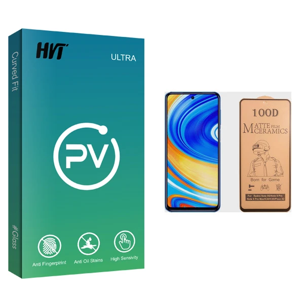 برای محافظ صفحه نمایش سرامیکی اچ وی تی مدل PV glass مناسب گوشی موبایل شیائومی Redmi Note 9 Pro Max