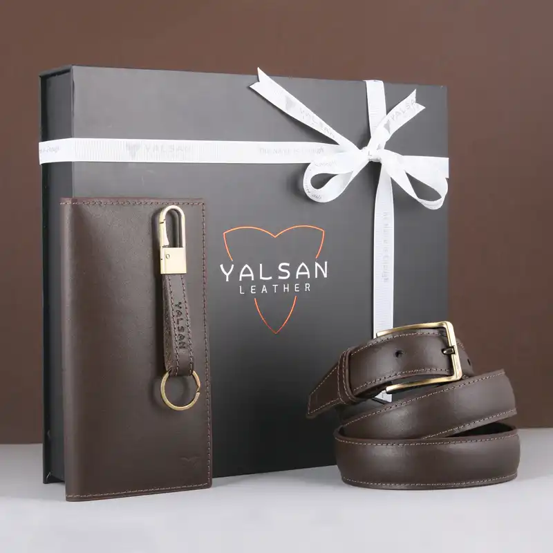 ست هدیه مردانه چرم یلسان مدل پارلا کد KIA-KAM-024-GS