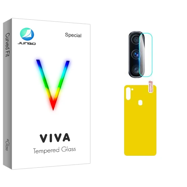 محافظ پشت گوشی جانبو مدل Viva Glass مناسب برای گوشی موبایل سامسونگ Galaxy M11 به همراه محافظ لنز گوشی