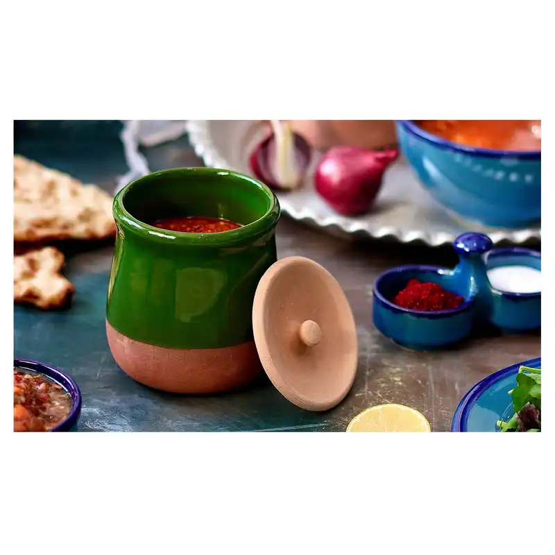 ظرف دیزی سفالی مدل کوره ای کد 2024 بسته 6 عددی