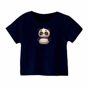 تی شرت آستین کوتاه بچگانه مدل  پاندا کد 1 رنگ سرمه ای