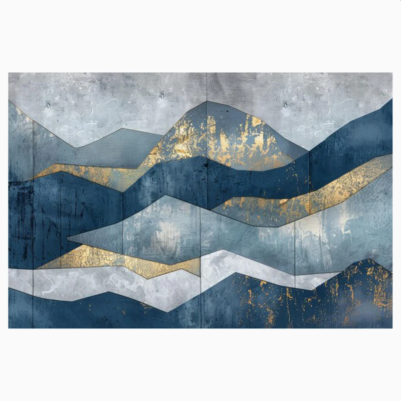 فرش پارچه‌ای مدل فرشینه طرح انتزاعی کوه کد AR3058789