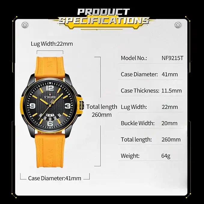 ساعت مچی عقربه ای نیوی فورس مدل NF9215