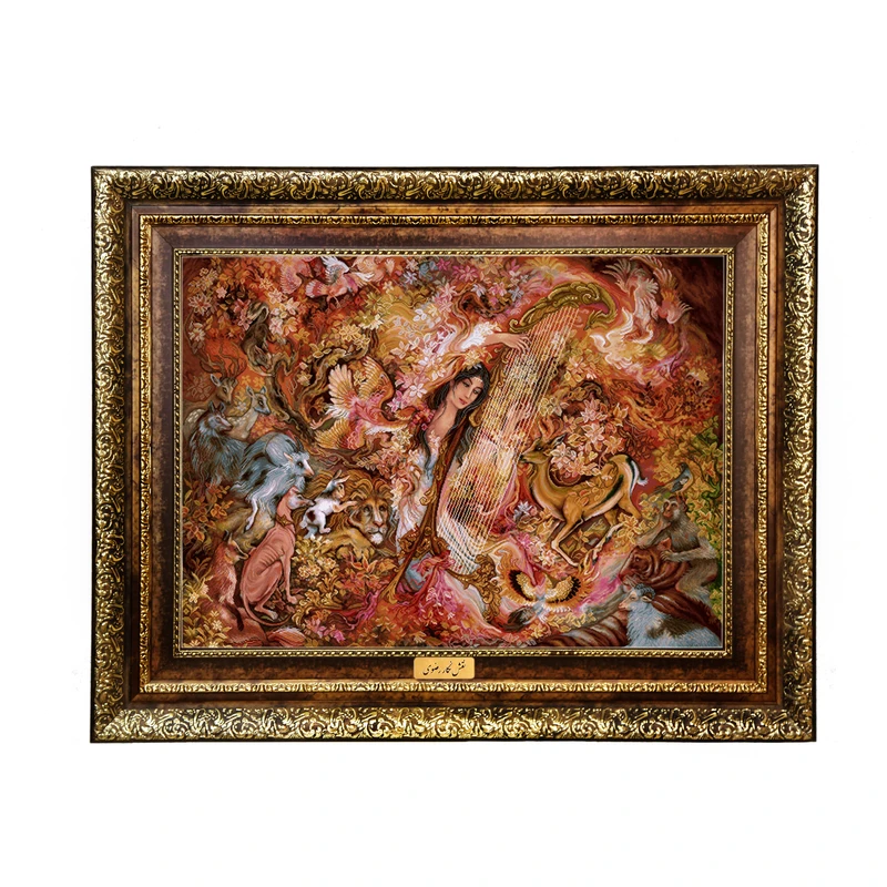 تابلو فرش ماشینی نقش نگار رضوی طرح مینیاتور کد 543KH