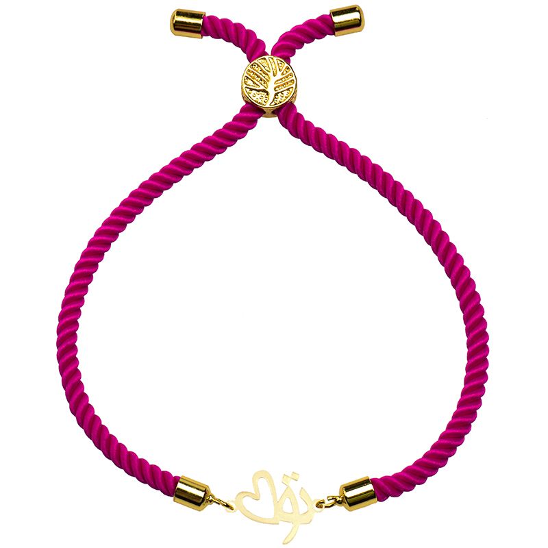 دستبند طلا 18 عیار زنانه کرابو طرح تو و قلب مدل Kr2486 -  - 1