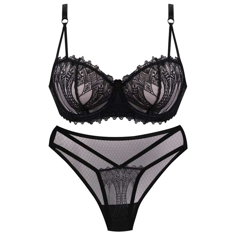 ست شورت و سوتین زنانه کارنا رز مدل گیپور کد 3373 رنگ مشکی