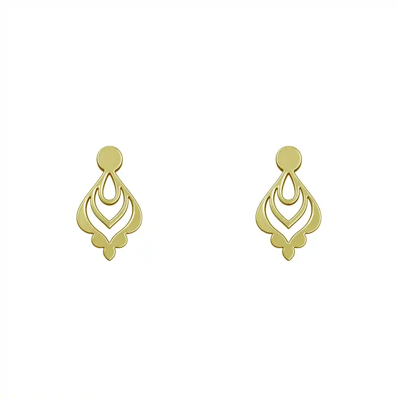 گوشواره طلا 18 عیار زنانه مدوپد مدل اسلیمی کد GA1-15249