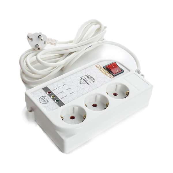 محافظ ولتاژ مچر مدل 3 خانه MR 241 با کلید محافظ ولتاژ مچر مدل 3 خانه MR 241 با کلید