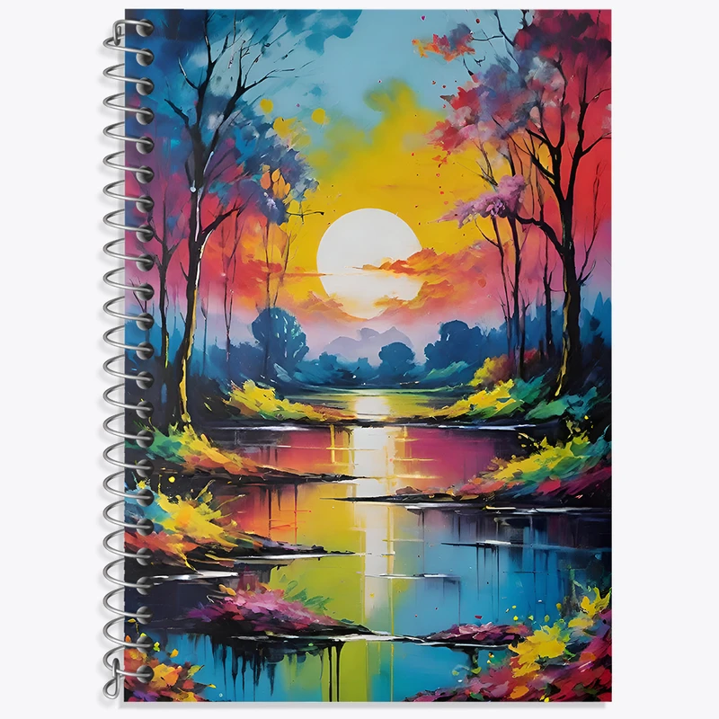 دفتر لغت 50 برگ خندالو طرح منظره غروب کد N3433