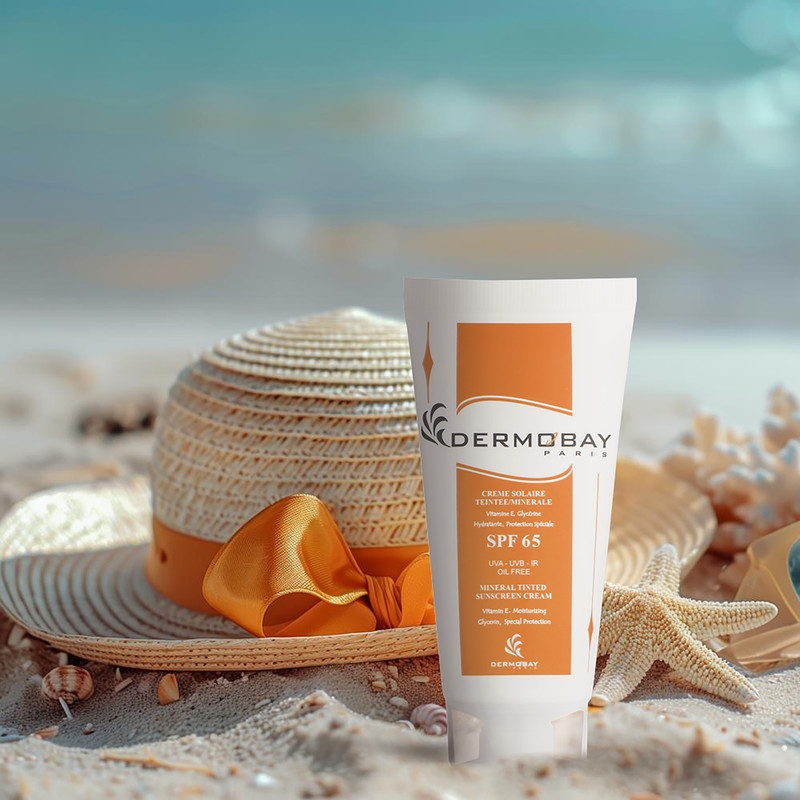 کرم ضد آفتاب رنگی درموبای مدل SPF65 محافظ UVA ،UVB، ضد لک، مرطوب‌کننده، مناسب پوست چرب حجم 50 میلی‌لیتر