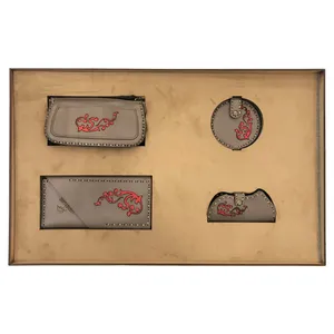 ست هدیه زنانه سرزمین چرم مدل ترمه رنگ ویزون کد 161009