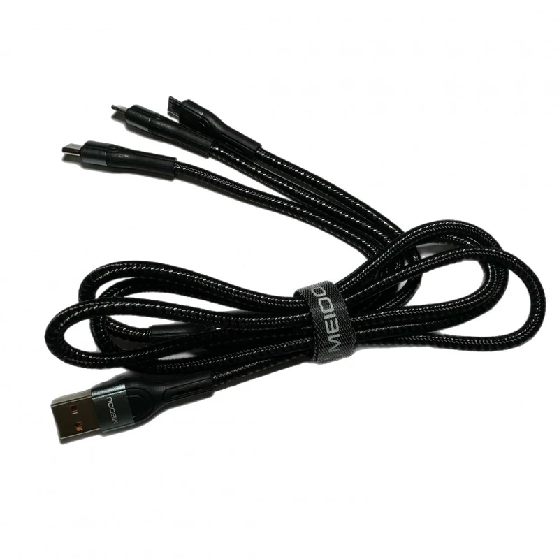 کابل تبدیل USB به MicroUSB / USB-C / لایتنینگ میدو مدل MD-B023 طول 1.2 متر