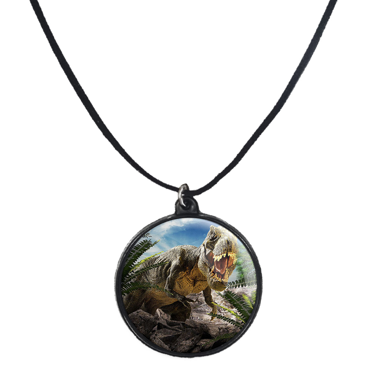 گردنبند پرمانه طرح دایناسور ها کد pmb.23370 مدل دو طرفه