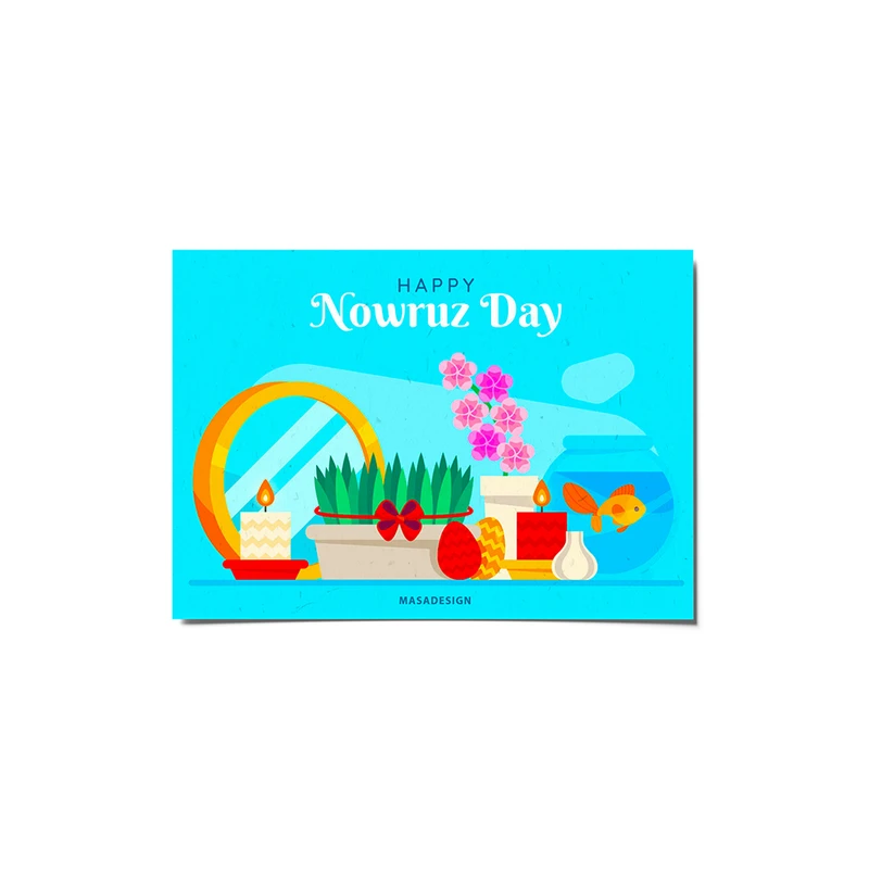 کارت پستال ماسا دیزاین مدل POSTV014 طرح سال نو مبارک.نوروز