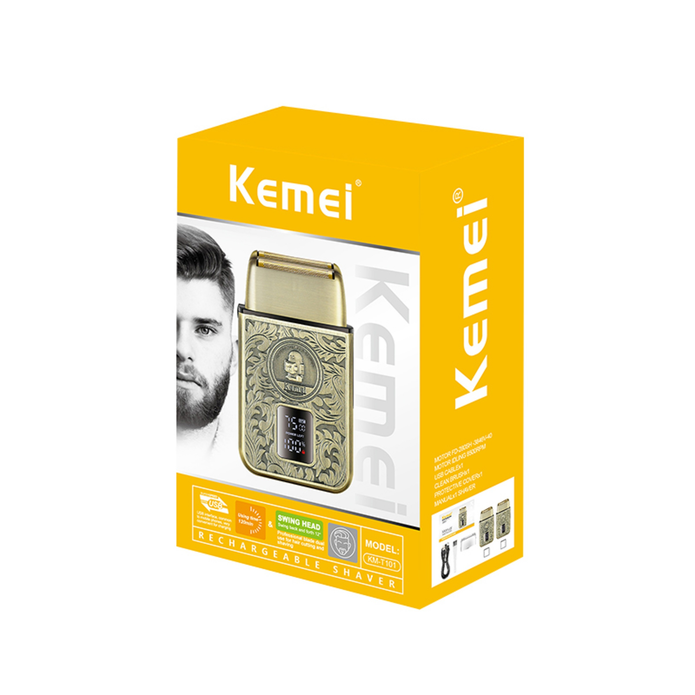 ست ماشین اصلاح موی صورت و بدن شارژی کیمی مدل KM-T101