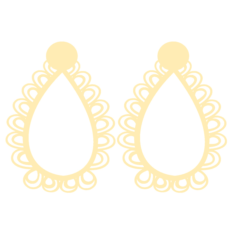 گوشواره طلا 18 عیار زنانه کرابو طرح اسلیمی مدل Kr5071