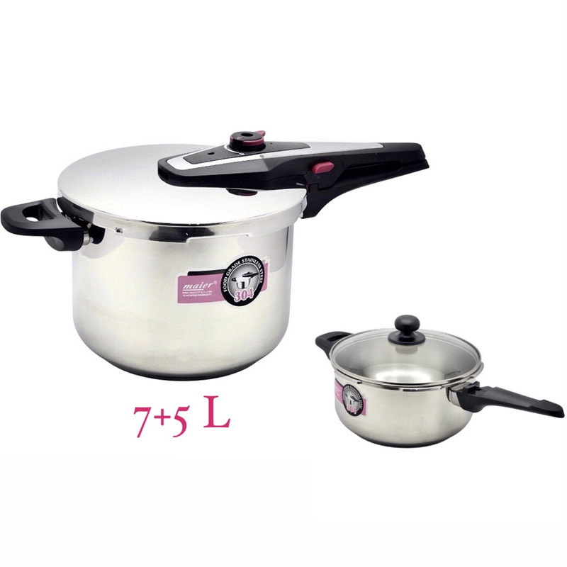 خرید و قیمت زودپز دوقلو مایر مدل MR-2323 گنجایش 7 و 5 لیتر
