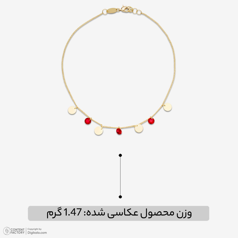 پابند طلا 18 عیار زنانه روبی آرت گالری مدل 330010