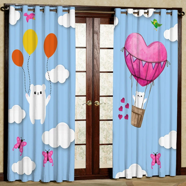 پرده مدل بالن قلبی هازان پانچی کد 1 سایز 280x140 سانتی متر