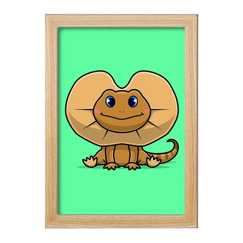 تابلو خندالو مدل حیوانات بامزه مارمولک کد 29642