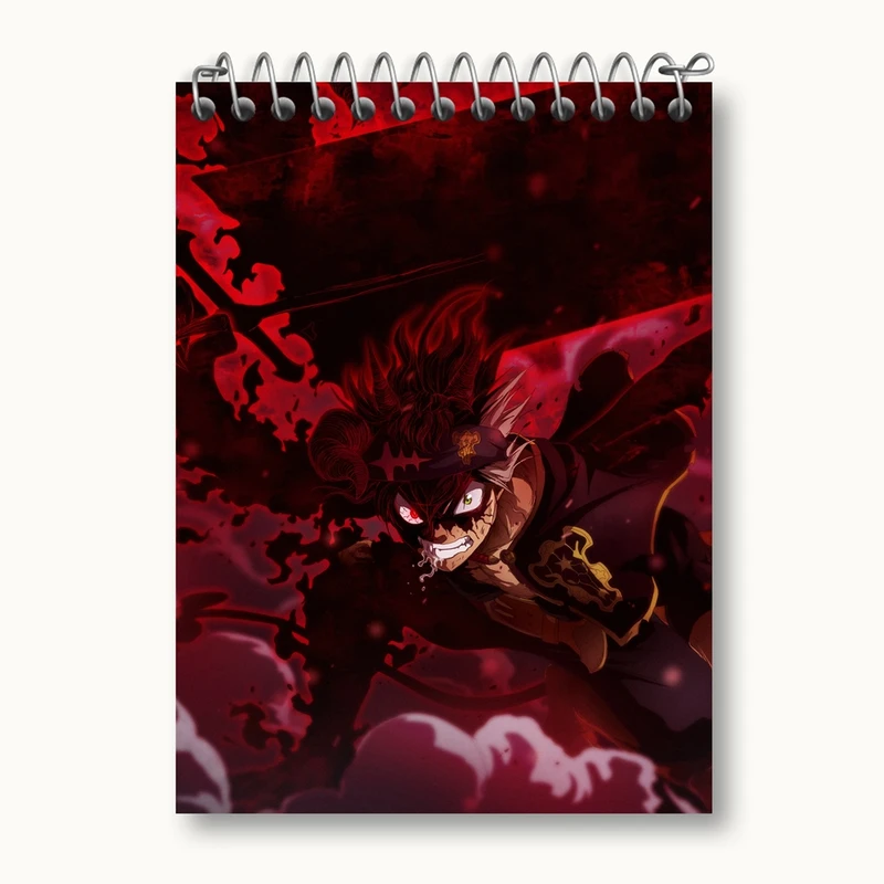 دفتر یادداشت 50 برگ خندالو مدل آستا انیمه بلک کلاور Black Clover کد 11706