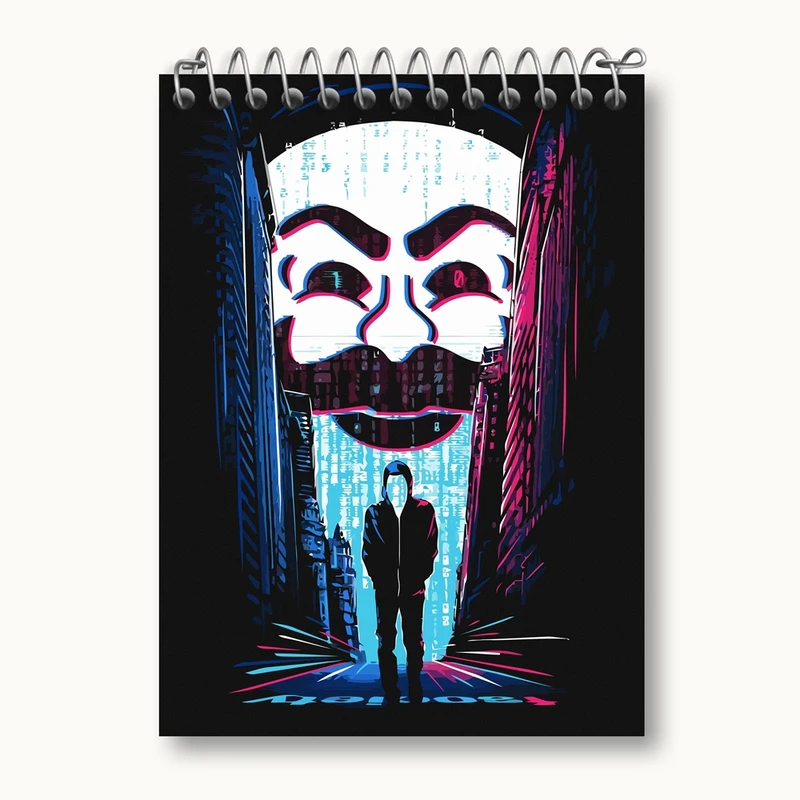 دفتر یادداشت 50 برگ خندالو مدل سریال آقای ربات Mr.Robot کد 10235