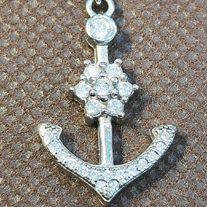 آویز گردنبند نقره زنانه نقره جات بافندگان مدل لنگر کد 848