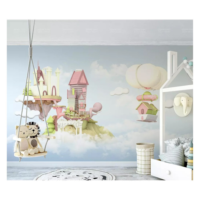 پوستر دیواری اتاق کودک مدل خانه در آسمان 1028