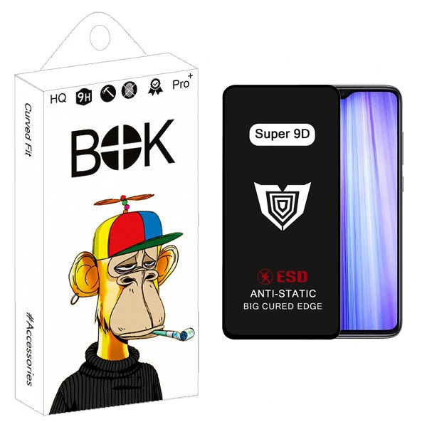 محافظ صفحه نمایش بوک مدل Super 9D Pro مناسب برای گوشی موبایل شیائومی redmi Note 8