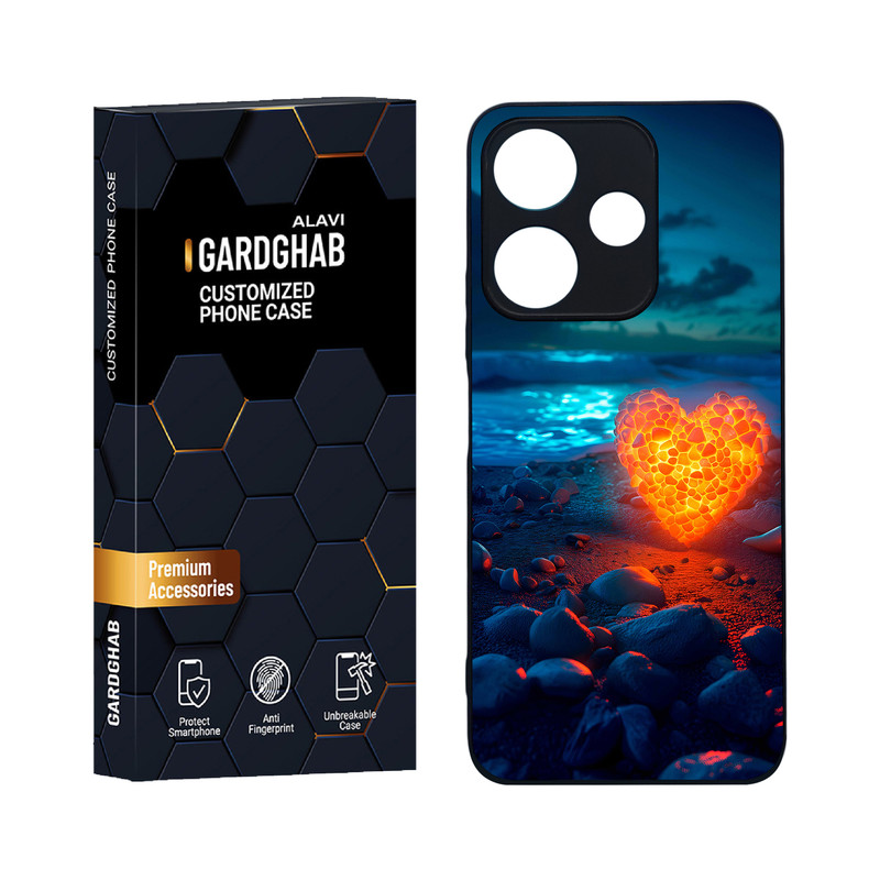 کاور گارد قاب علوی مدل دورژله ای عاشقانه مناسب برای گوشی موبایل شیائومی Redmi 13 4G / 5G