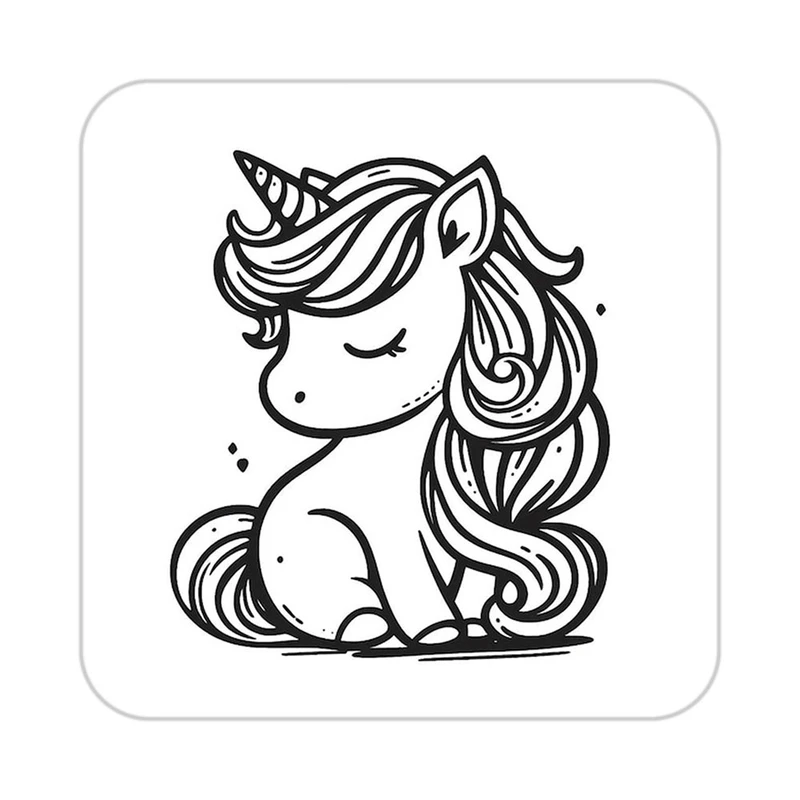 زیر لیوانی کاکتی طرح اسب تک شاخ و یونیکورن مدل mp31408