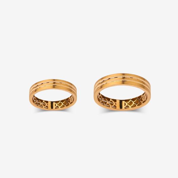 ست حلقه طلا 18 عیار زنانه و مردانه گلدم مدل R343008