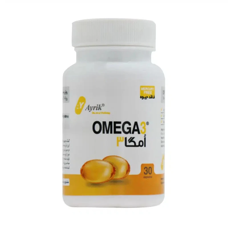 کپسول امگا3 فاقد جیوه 1000 میلی گرم آیریک بسته 30 عددی