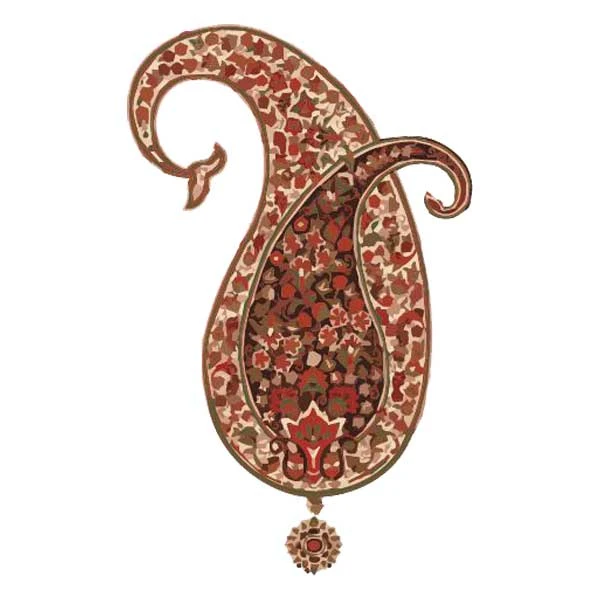 استیکر پارچه و لباس پاد آفرین مدل بته جقه سنتی کد 958