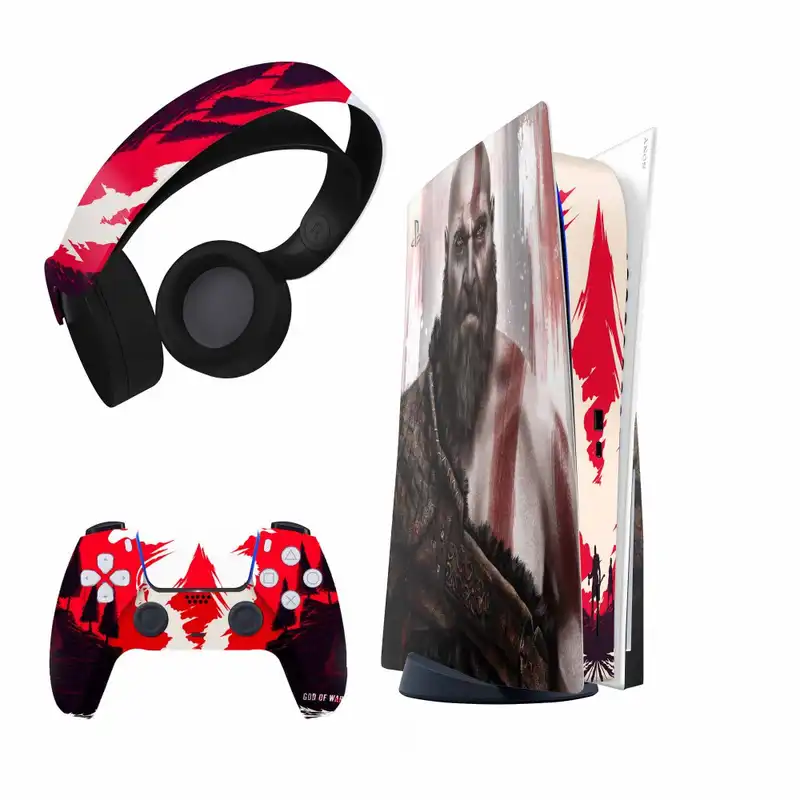 برچسب کنسول و دسته بازی و هدفون PS5 هاماگراف مدل کریتوس بسته 4 عددی