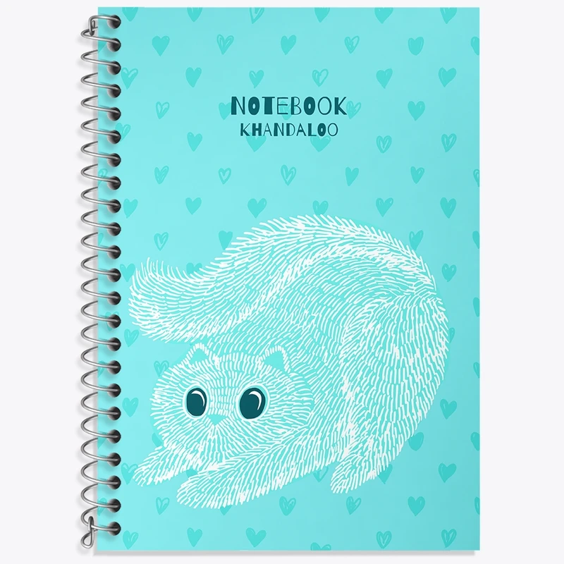 دفتر زبان 50 برگ خندالو مدل دو خط طرح گربه بامزه کد N1574