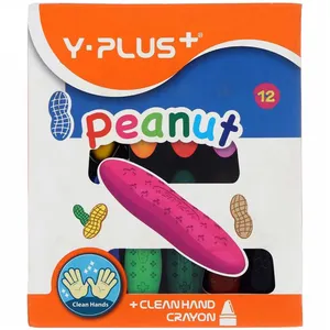 مداد شمعی 12 رنگ وای پلاس طرح بادام زمینی مدل peanut
