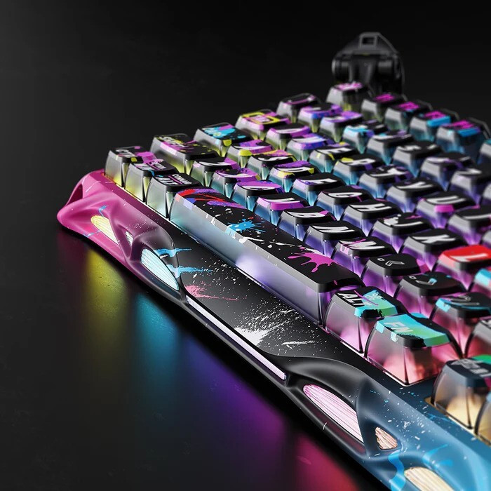 کیبورد مخصوص بازی گراوا استار مدل Mercury V75 Pro Special Edition Neon Graffiti