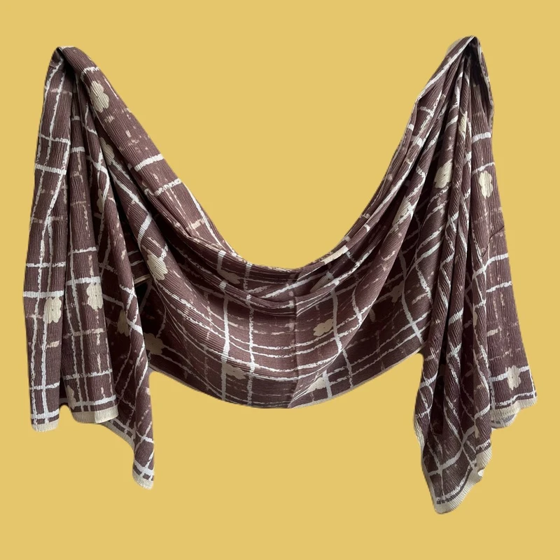 شال زنانه مدل پلیسه راه راه نخی کد 00111