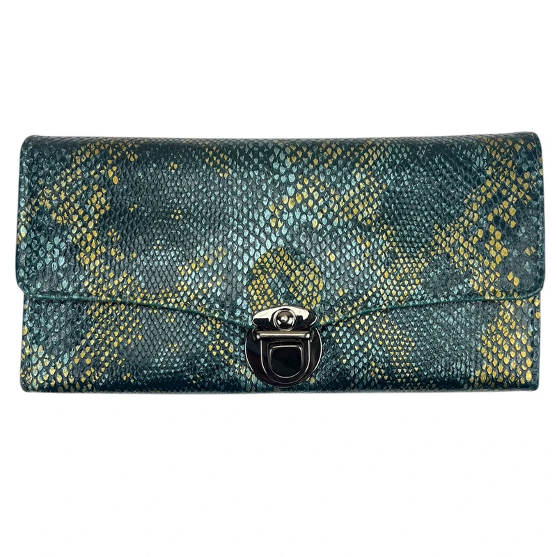 کیف پول زنانه مدل دسته دار پوست ماری کد KZD-0157