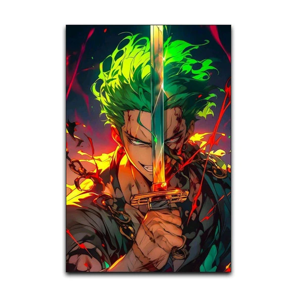 تابلو شاسی گوفی مدل انیمه وان پیس رورونوآ زورو طرح Roronoa Zoro One Piece Anime کد RED15