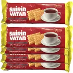 بیسکویت پتی بور وانیلی شیرین وطن - 60گرم بسته 5 عددی