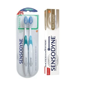 خمیر دندان سنسوداین مدل Soin حجم 75 میلی لیتر به همراه مسواک سنسوداین مدل MultiCare با برس نرم