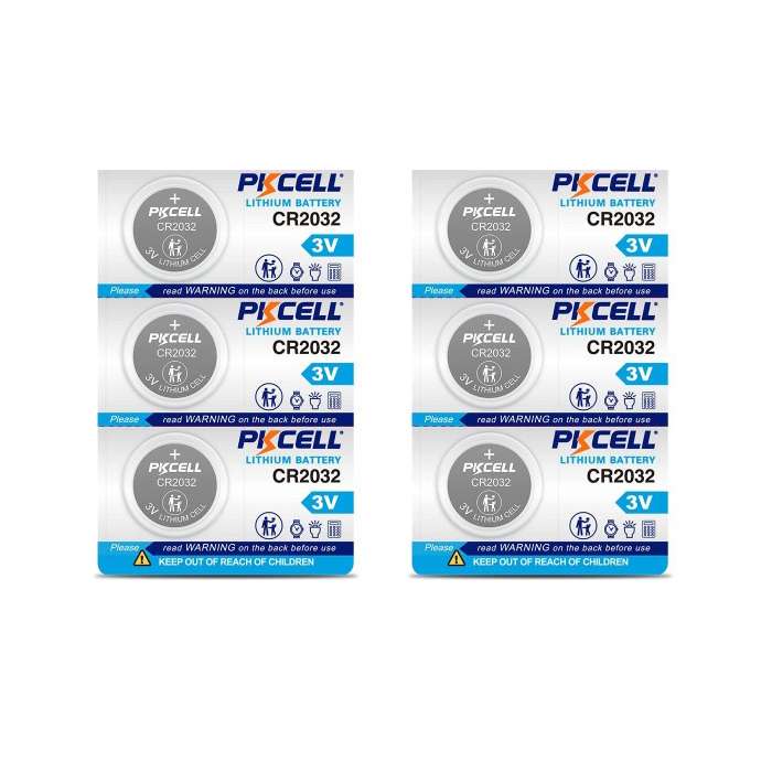 باتری سکه ای پی‌کی سل مدل CR2032 3V Lithium Manganese مجموعه 6 عددی