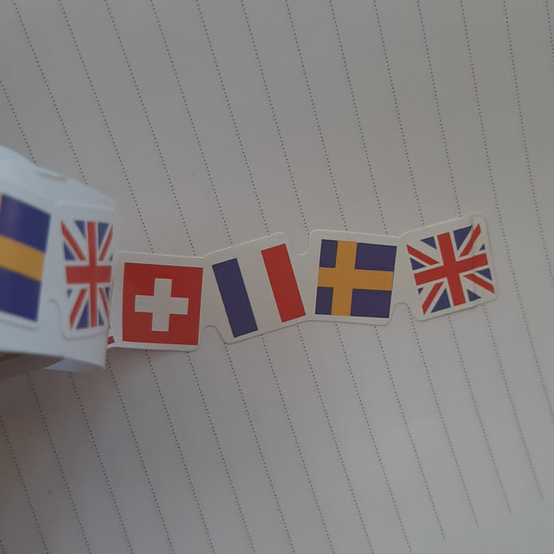 چسب نواری مدل واشی طرح پرچم عرض 1.5 سانتی متر مجموعه 2 عددی