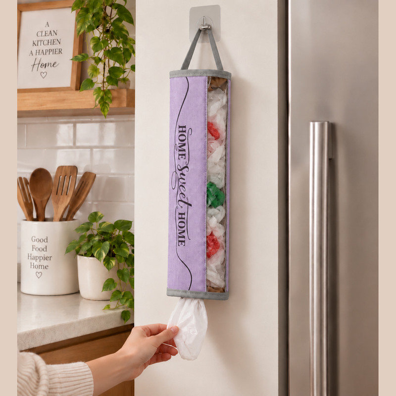 نظم دهنده کیسه و پلاستیک طرح لینن HOME SWEET HOME کد P1